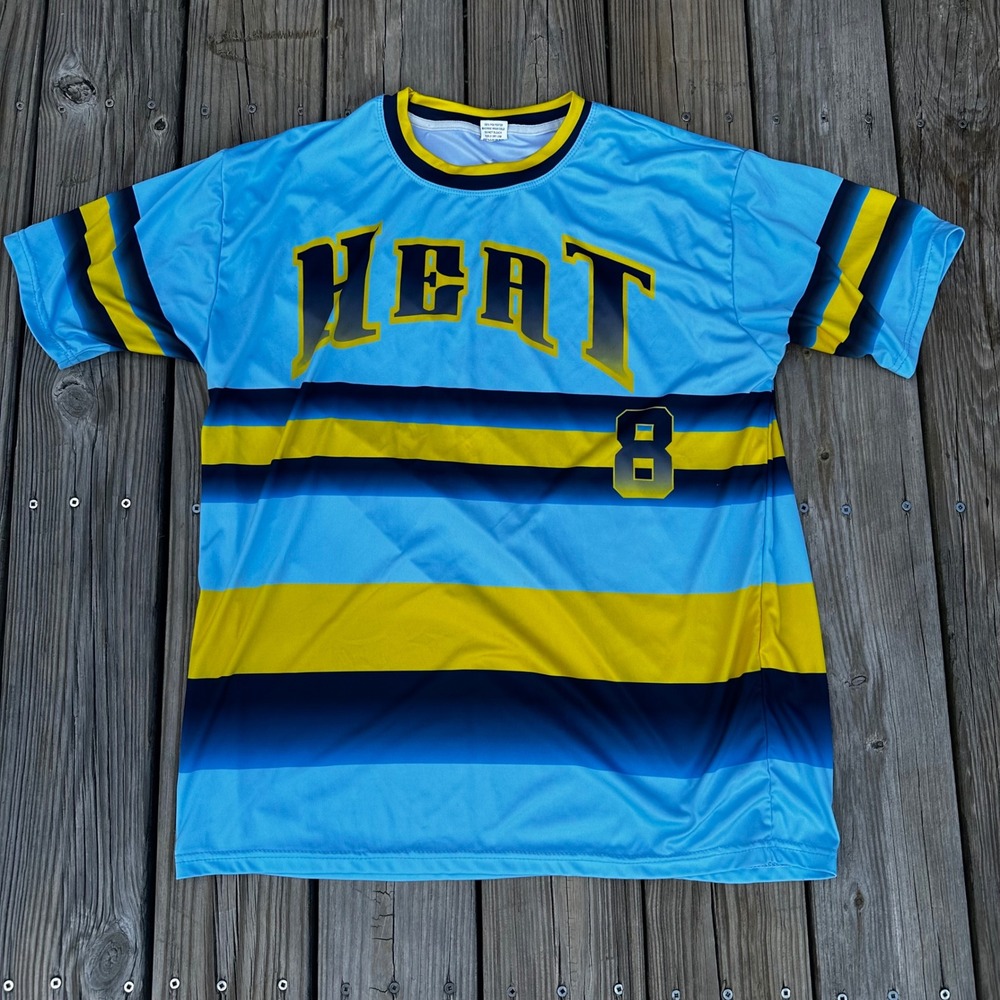 SCUDZ Sportz Vail Heat Player 8 Jersey Striped‎ Blue Yellow Men's Large